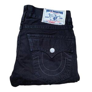 Vintage True Religion Jeans Size 30 STRAIGHT Black White Stitch